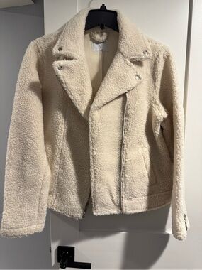 Old Navy Cream Sherpa Moto Jacket
